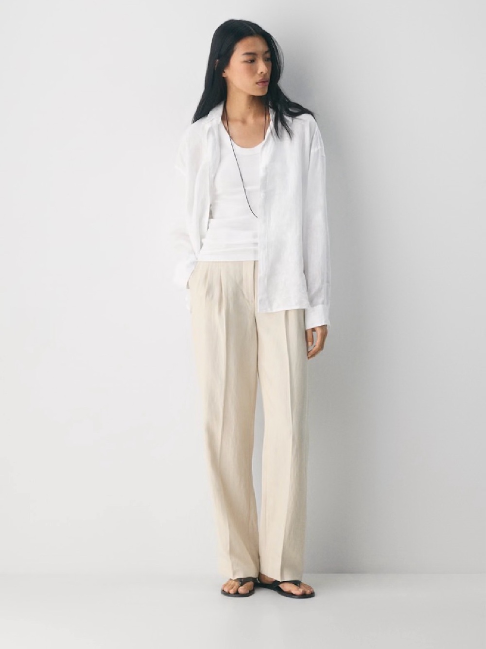 Aritiza Wide-Leg Linen Blend Pants. Never worn, hemmed for 5’3” height